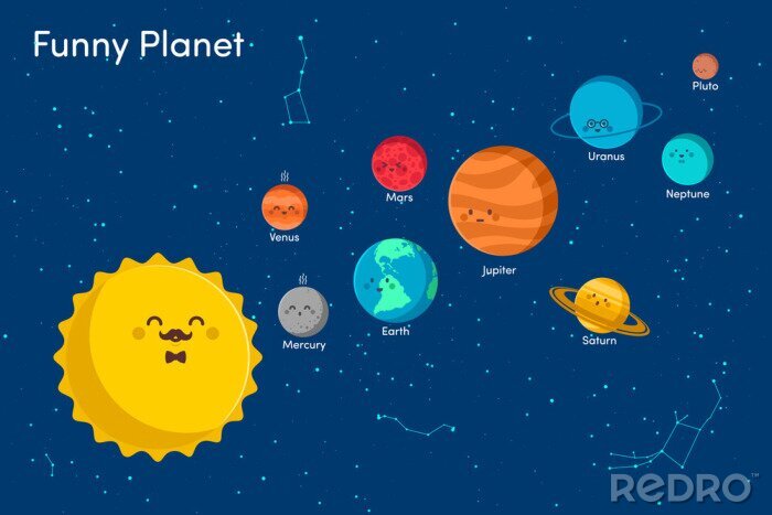 Papier peint  Motif du système solaire pour les enfants
