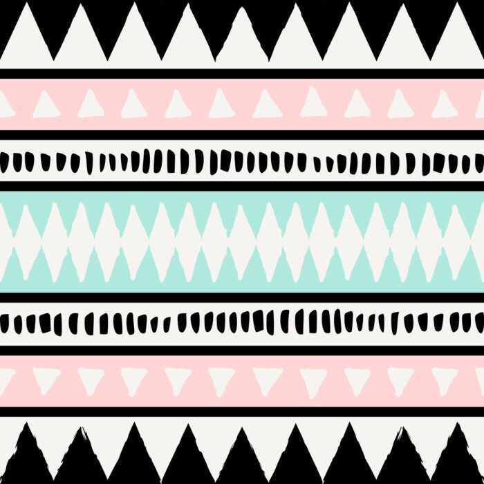 Papier peint  Motif ethnique avec des rayures et des formes géométriques