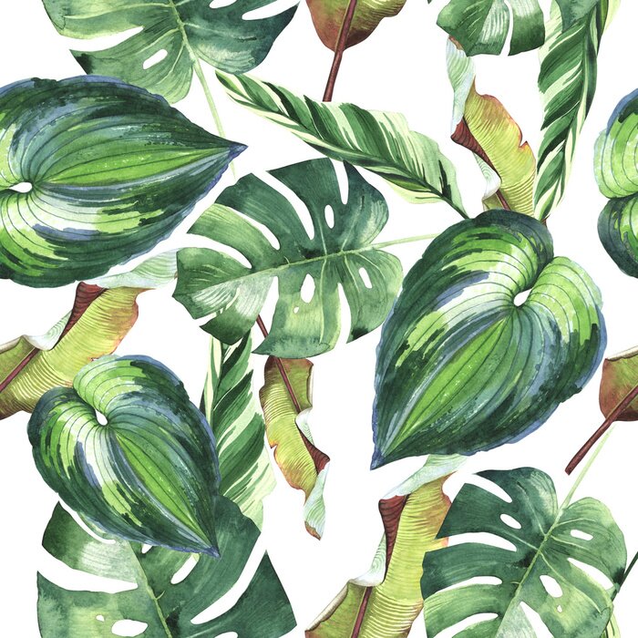 Papier peint  Motif feuilles hawaïennes