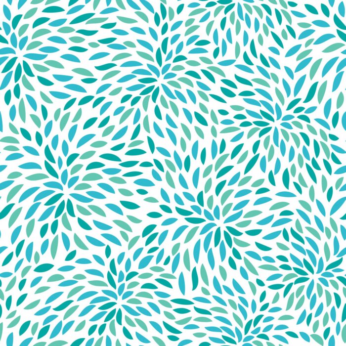 Papier peint  Motif feuilles turquoise