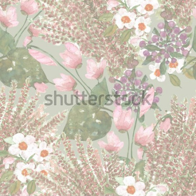 Papier peint  Motif floral clair
