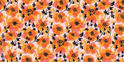 Papier peint  Motif floral d'automne