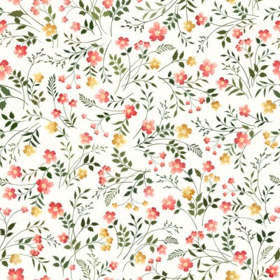 Motif floral sur fond blanc