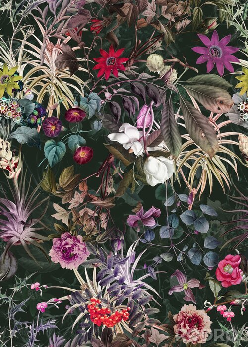 Papier peint  Motif floral vintage