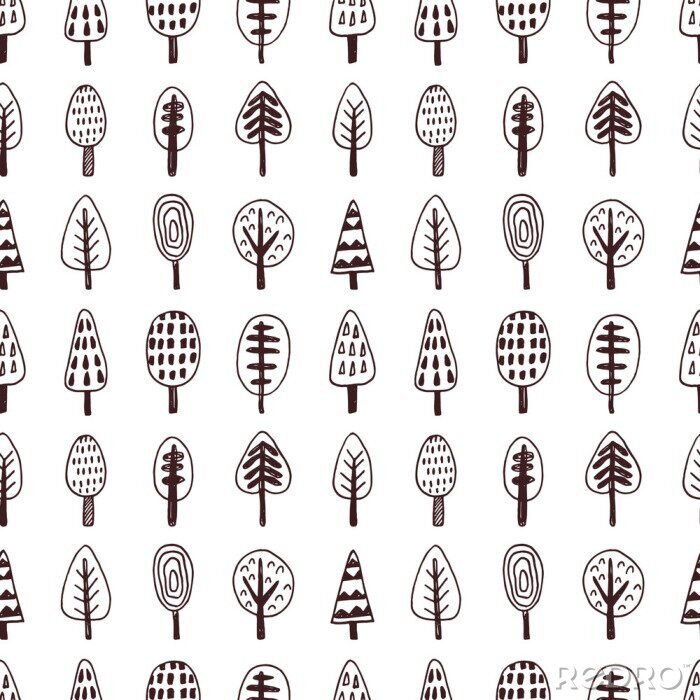 Papier peint  Motif forestier minimaliste