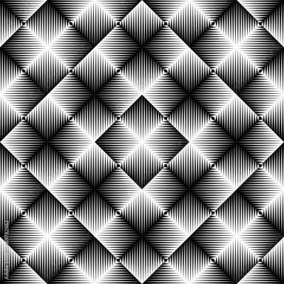 Papier peint  Motif géométrique 3D noir et blanc