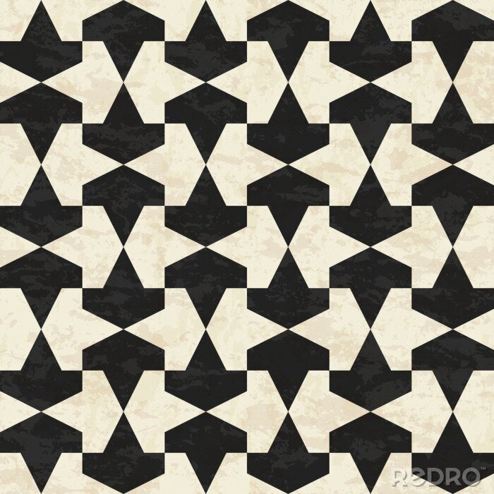 Papier peint  Motif géométrique noir et blanc