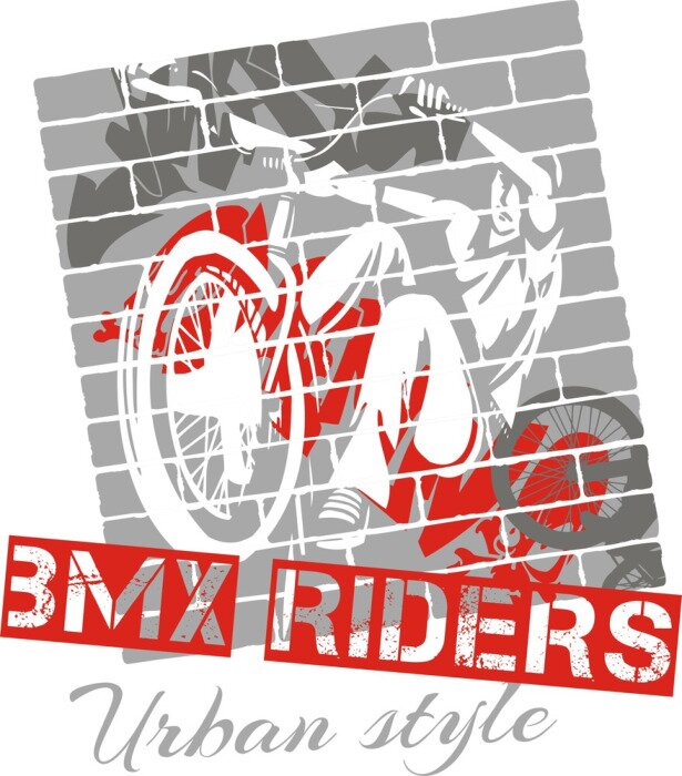 Papier peint  Motif gris et rouge avec un vélo