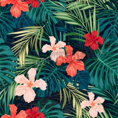 Papier peint  Motif hawaïen avec la nature