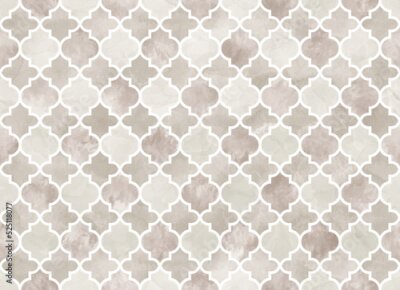 Papier peint  Motif marocain beige et café