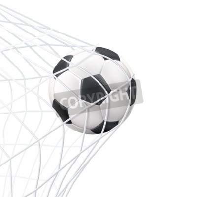 Papier peint  Motif minimaliste ballon de football dans les filets