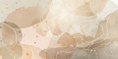 Papier peint  Motif moderne à pois et points dans des tons beiges