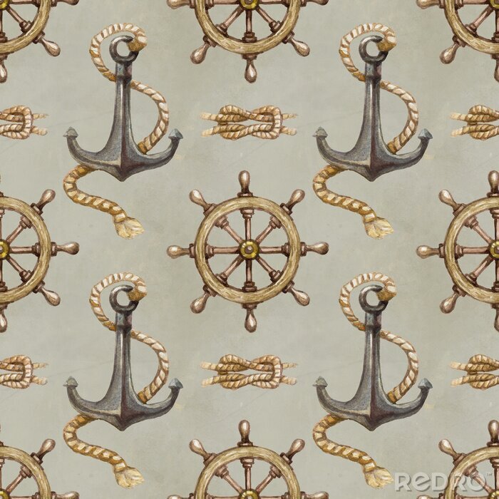 Papier peint  Motif nautique transparente