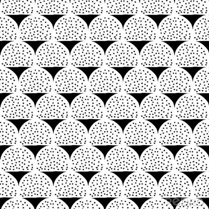 Papier peint  Motif noir et blanc avec des points et des triangles