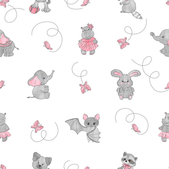 Papier peint  Motif pour filles avec des chauves-souris