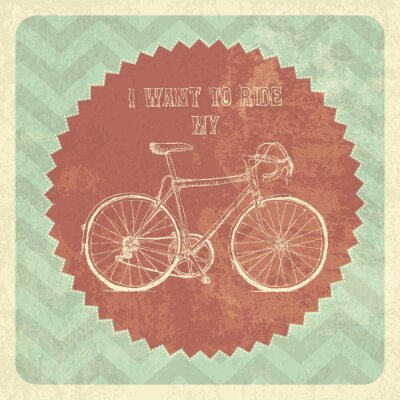 Papier peint  Motif rétro avec un vélo
