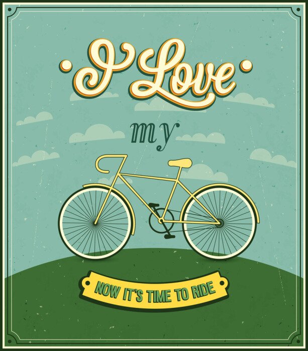 Papier peint  Motif rétro avec un vélo