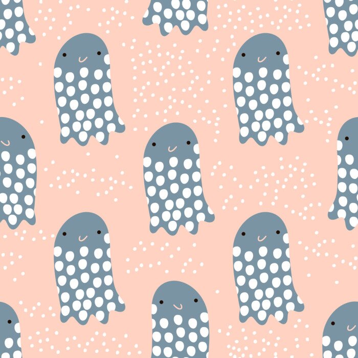 Papier peint  Motif sans couture avec des méduses d'animaux de mer, du poisson. Texture sous-marine pour le tissu, le textile. Contexte vectoriel