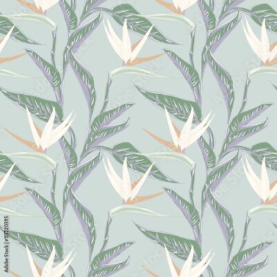 Papier peint  Motif Strelitzia Seamless