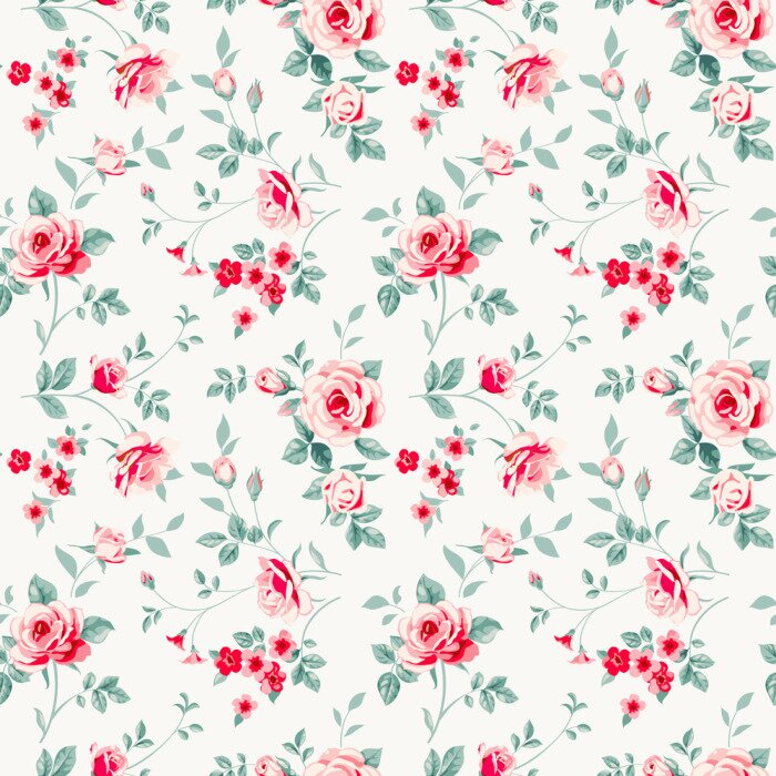 Papier peint  Motif subtil rose et petites feuilles