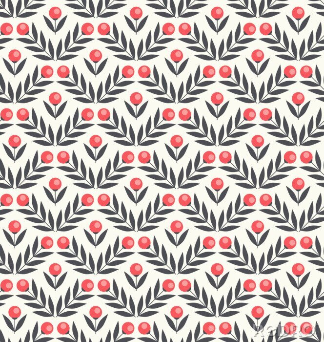 Papier peint  Motif transparent avec des fleurs et des feuilles abstraites