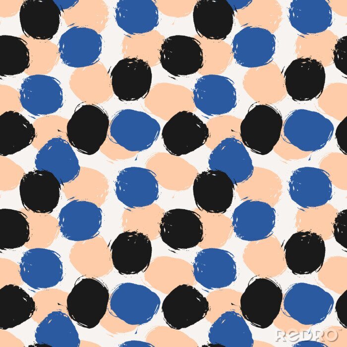 Papier peint  Motif tricolore avec cercles irréguliers