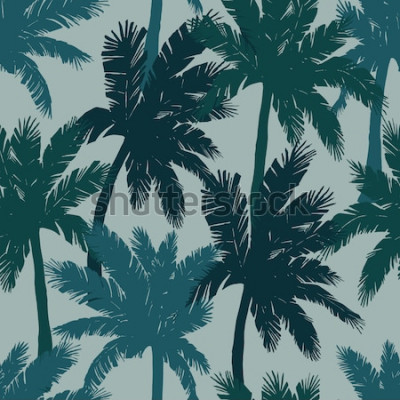 Papier peint  Motif tropical bleu