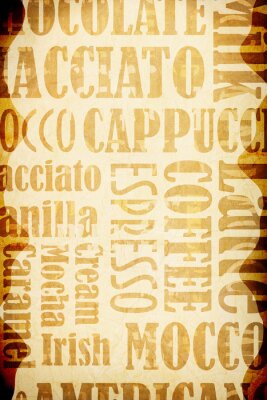 Papier peint  Motif typographique avec des types de café