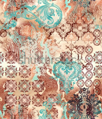 Papier peint  Motifs géométriques ethniques sur fond abstrait