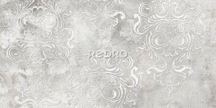 Papier peint  Motifs ornementaux sur un mur en béton