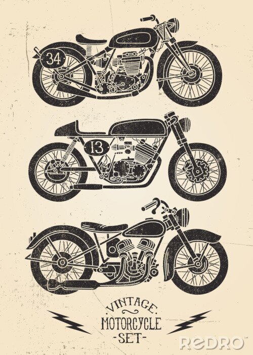 Papier peint  Moto Vintage Set