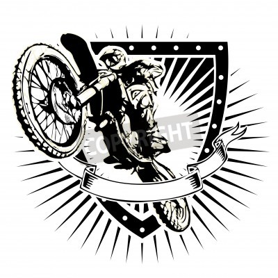 Papier peint  Motocross illustration sur le bouclier