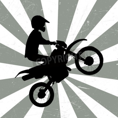 Papier peint  Motocross rétro illustration