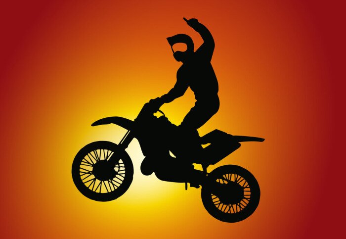 Papier peint  Motocross Silhouette