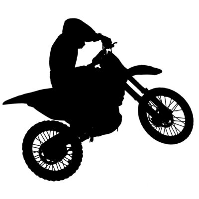 Papier peint  Motocross - silhouette with white background