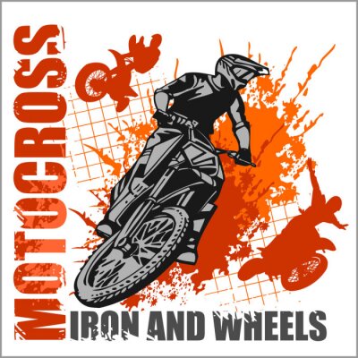 Motocross Sport - affiche de grunge