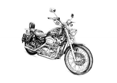 Papier peint  motocycle llustration dessin art isolé
