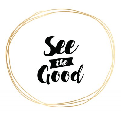 Mots de dessin animé dans un cercle doré