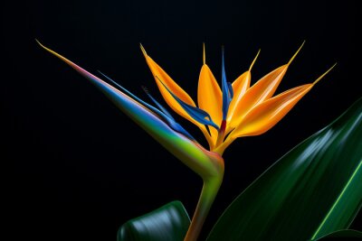 Papier peint  Multi flower strelitzia colorful tropic colored