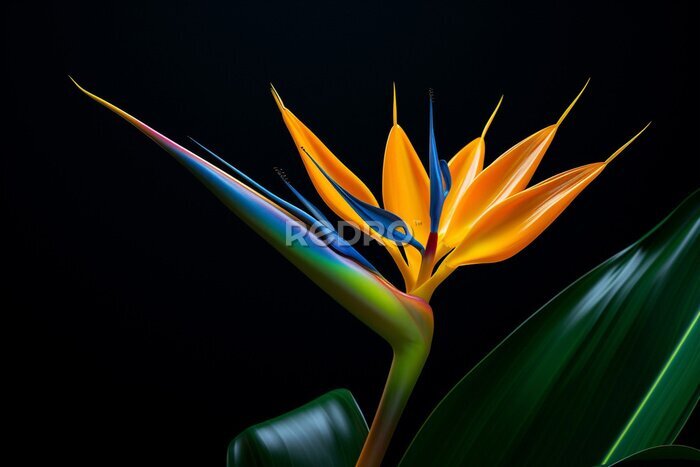 Papier peint  Multi flower strelitzia colorful tropic colored