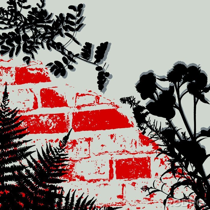 Papier peint  Mur abstrait rouge