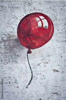 Papier peint  Mur ballon rouge