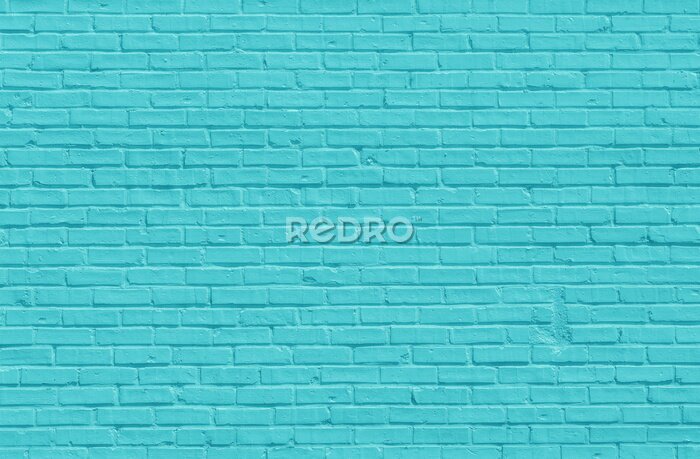 Papier peint  Mur de brique turquoise