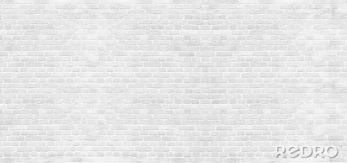 Papier peint  Mur de briques blanches vue panoramique