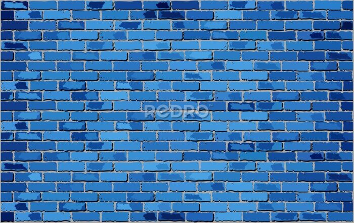 Papier peint  Mur de briques bleues