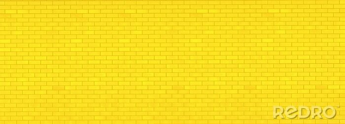 Papier peint  Mur de briques jaunes canari