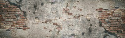 Papier peint  Mur de briques recouvert de béton