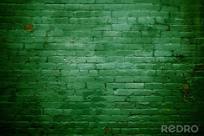 Papier peint  Mur de briques vertes
