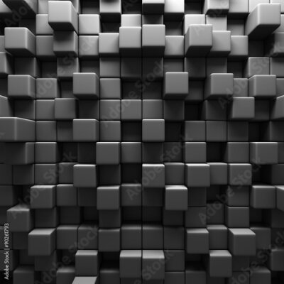 Papier peint  Mur de cubes noirs