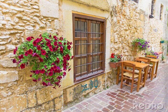 Papier peint  Mur de pierre avec une fenêtre